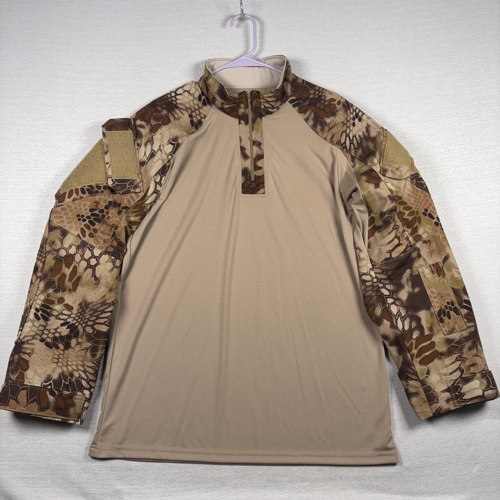 Vertx Recon Combat Shirt Mens Size XL Kryptek Highlander Tan Long Sleeve Poly